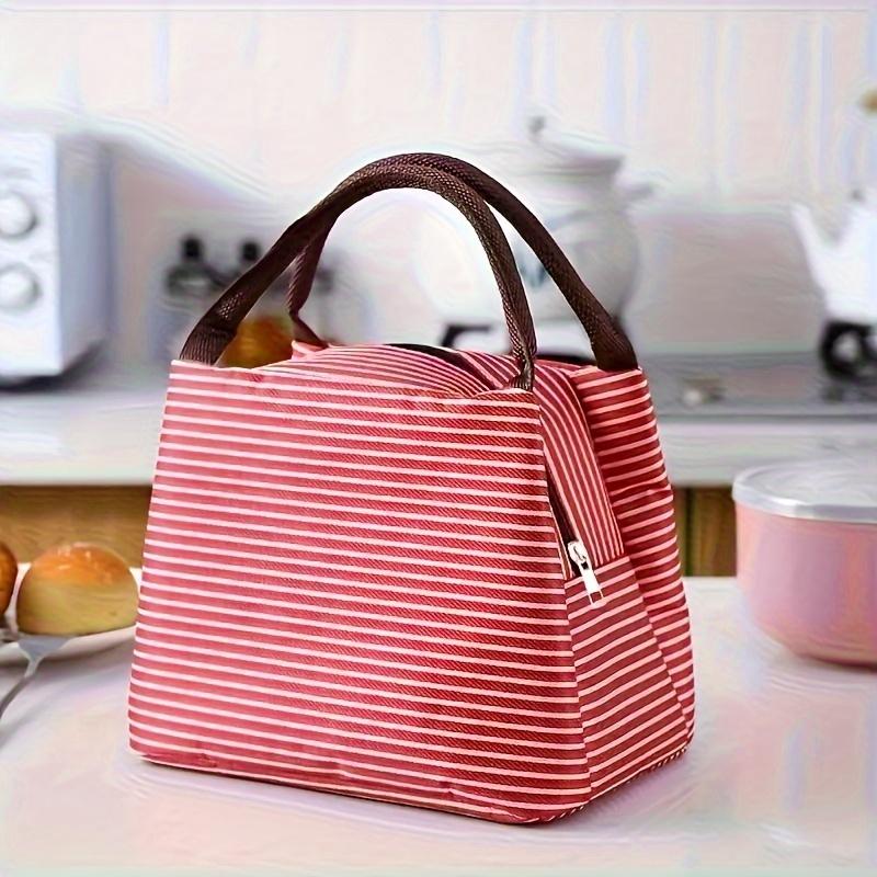 Insulated Leak Proof Lunch Bag with Strawberry White Design Durable Oxford Fabric Non Food Contact, Lunch Bag Insulated