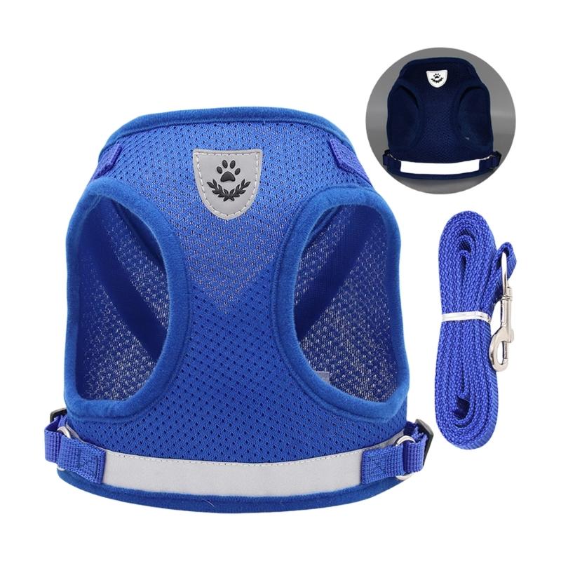 Breathable Dog Vest Harness Reflective Strap Comfortable Dog Harness for Small Pet Outdoor Activity Walking Accessory