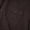 OUTSIDE FROG Single Pocket Striped Shirt (Dark Brown)