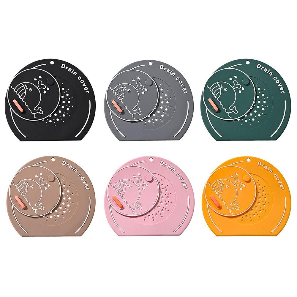 Cartoon Whale Floor Drain Cover Anti-odor Kitchen Sink Seal Mat  for Kitchen Toilet