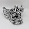 Gothic Full Rhinestone Half Face Skull Mask Punk Rock Style Cosplay Mask Handcrafted Shining Masquerade Mask Music Festival