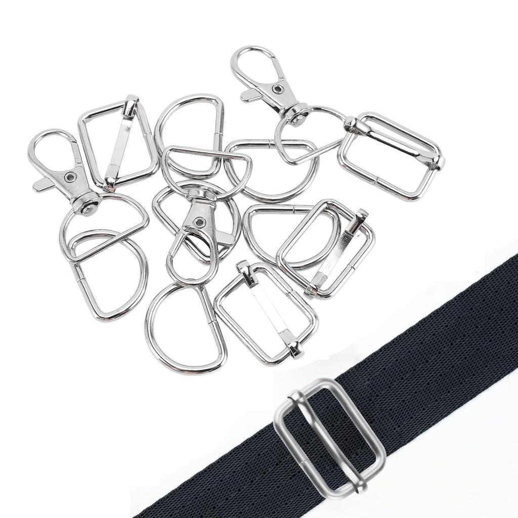 50 Buc Kit Breloc cu Inel de Chei din Aliaj de Zinc, Set Inel de Chei, Cârlig Pivotant Tip Homar cu Inel D, Cataramă Glisantă