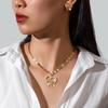 Atoztide Custom Name Necklace Earring Jewelry Set for Women Frosted Crown Heart Stainless Steel Personalized Birthday Gift