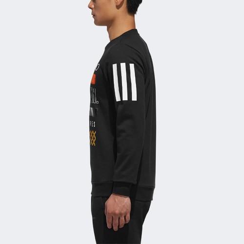adidas Neo Men's Black Casual Knit Letter College Retro Sports Sweatshirt