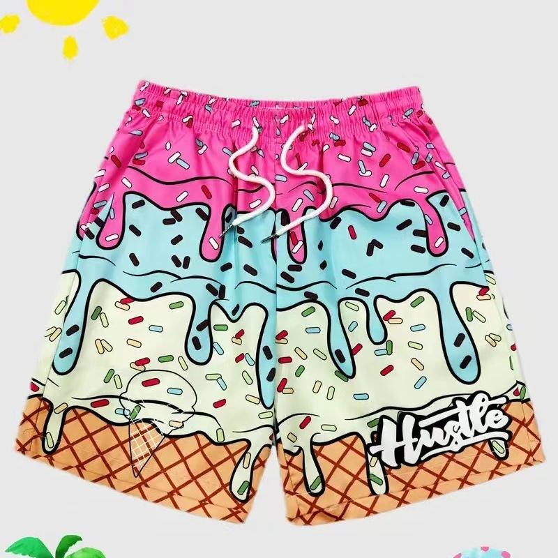 

Харадзюку Повседневные Шорты Мужские Женские Мороженое Спортивные Шорты для Тренажерного Зала Фитнеса 3D Принт Быстросохнущие Пляжные Шорты для Отпуска Летние Мужские Шорты 3XL