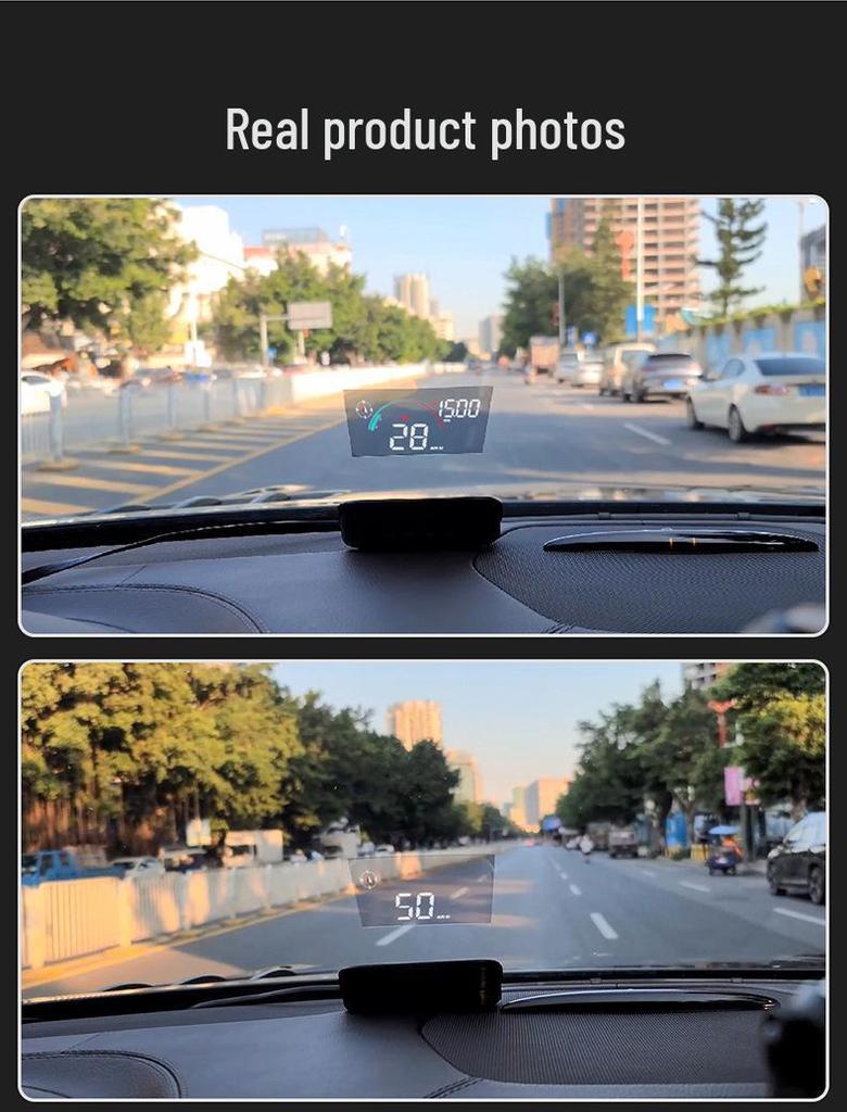 Multifunctional Car HUD with GPS, OBD Speed Display & Voice Alerts