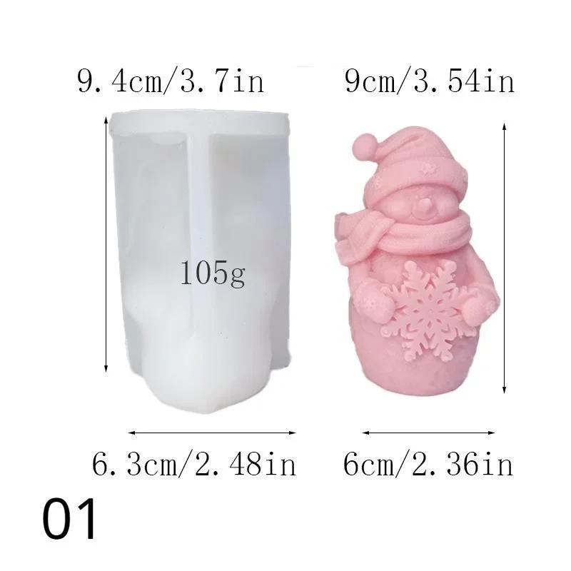 New Cute Hat Scarf Snowman Candle Silicone Mold Hold Snowflake Christmas Tree Plaster Soap Resin Mould HOME Decor Gift