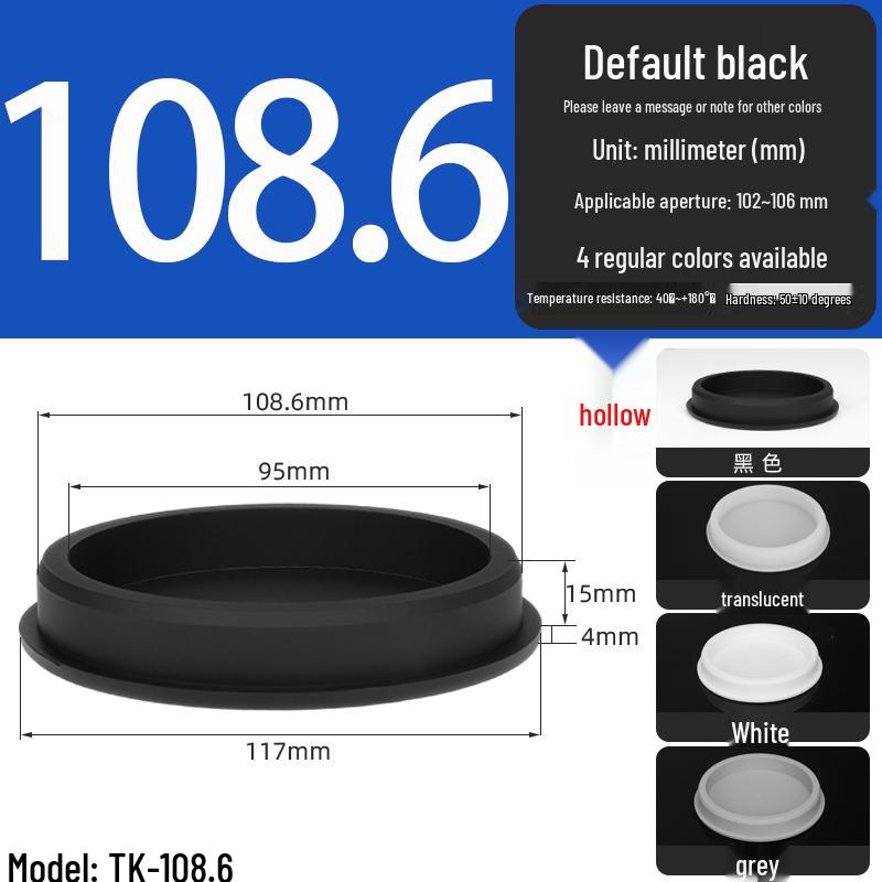 Black High-Temperature Resistant T-Shaped Silicone Stopper - Round Hole Rubber Gasket & Shock-Absorbing Blind Plug