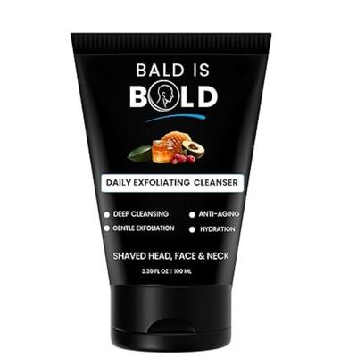 Daily Exfoliating Cleanser & Scrub For Bald & Bold Heads | Shaved Head & Bald Head Care |100 ML