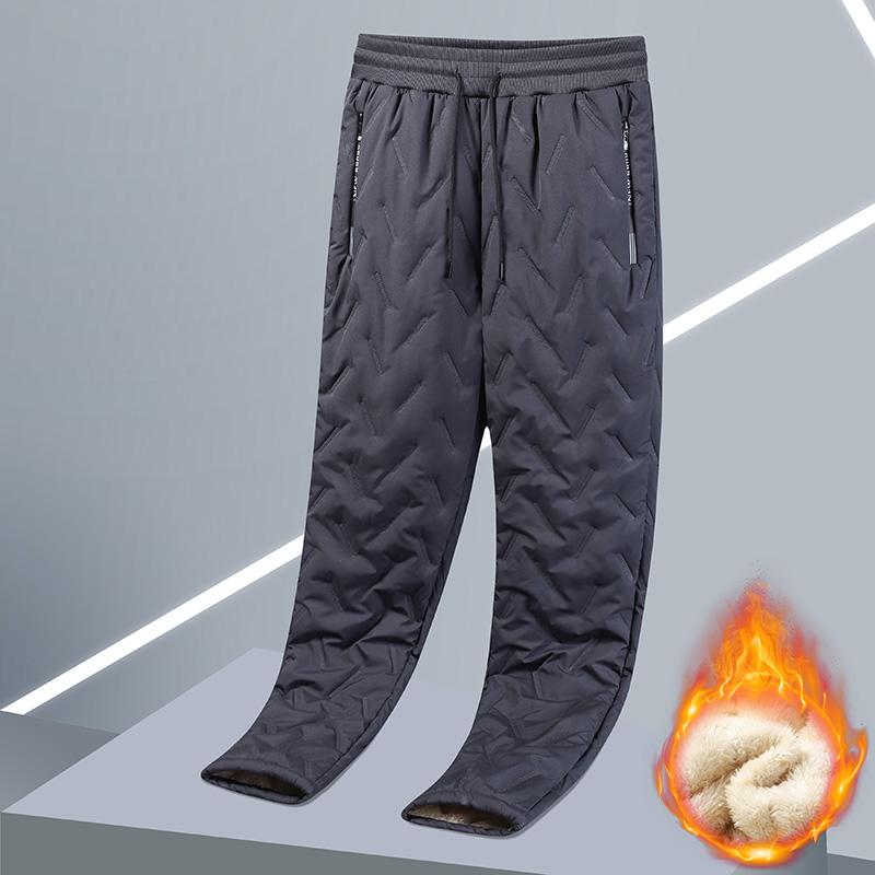 

Men Plush Thick Fleece Sweatpant Winter Outdoor Lambswool Thermal Trousers Casual Pants Waterproof Windproof Warm Streetwear S