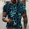 Men's T-shirt 3D Optical Illusion Printed Short Sleeved Top, Fashionable Gradient Harajuku Street Wear, Hip-hop Trend Oversized T-shirt
