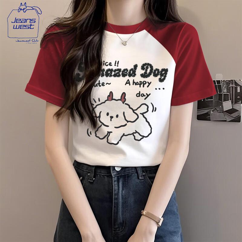 Jeanswest Women s 2025 Summer Raglan Cotton T-Shirt S