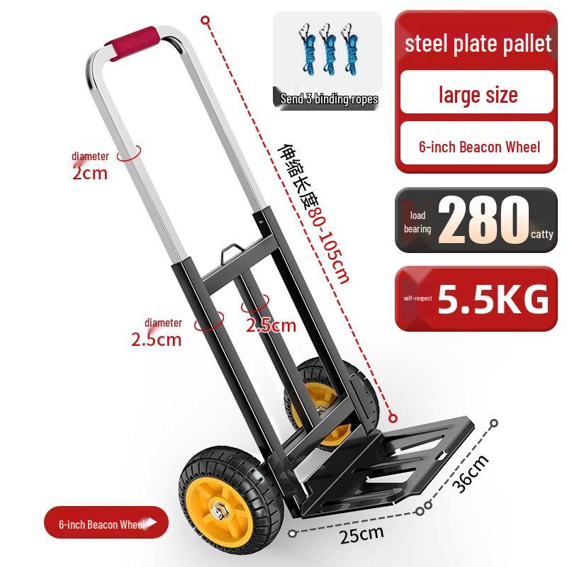 Foldable Portable Hand Cart - Heavy Duty Small Cargo & Shopping Trolley