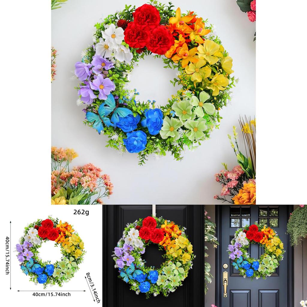 Party Venue Decor Artificial Flower Wreath For Seasonal Events With Durable Plastic And Polyester