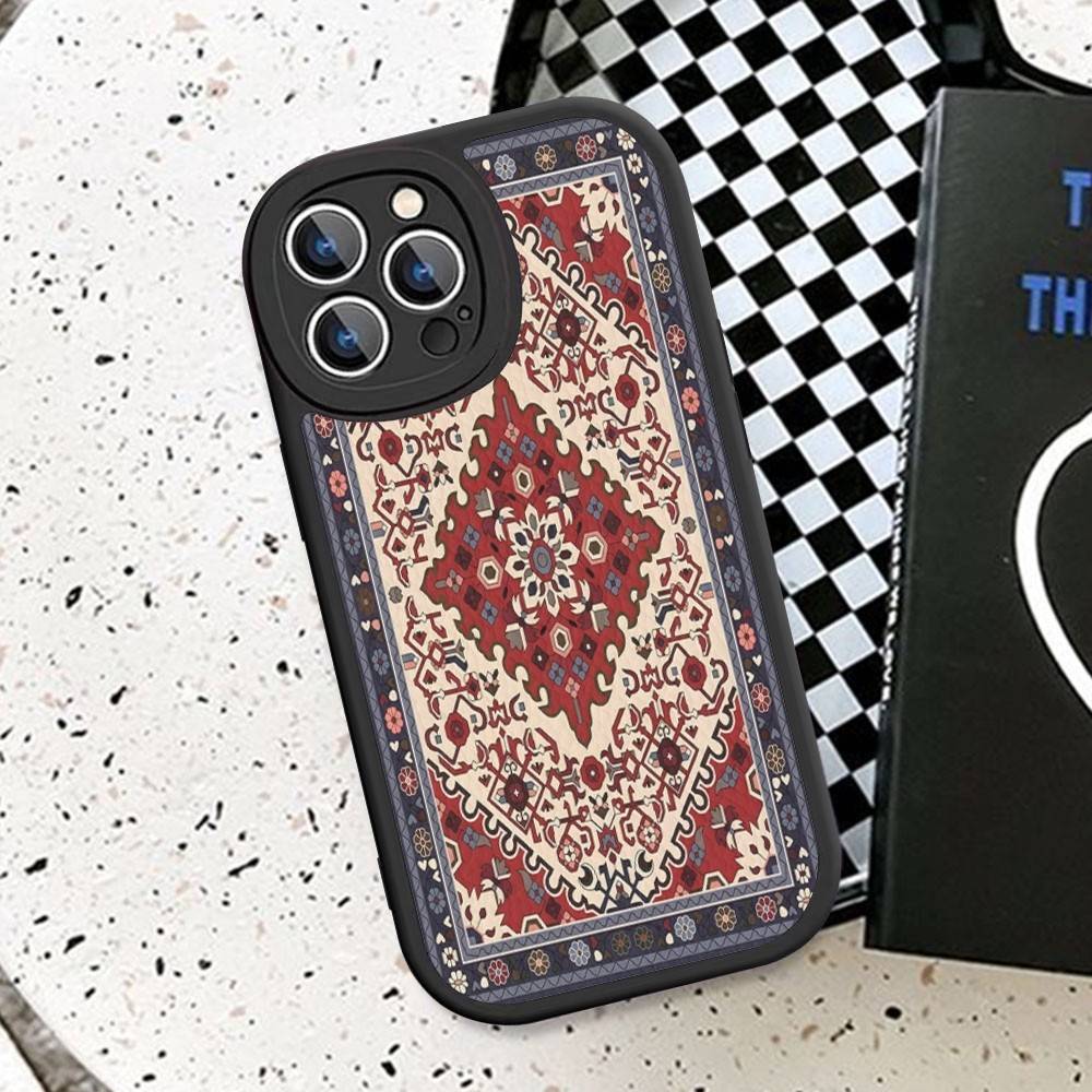 Persian Carpet Floral Pattern Phone Case Hard Leather For IPhone 16 15 14 13 12 Mini 11 14 Pro Max Xs X Xr 7 8 Plus Fundas
