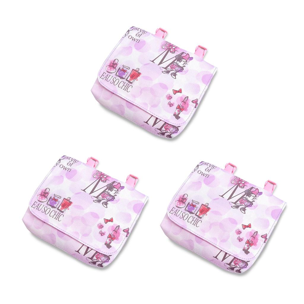 COLORFUL CANDY STYLE Disney [Large] Minnie Mouse EAU SO CHIC TravelAttached Pockets, Set of 3, Stylish Kids' Attached Pockets, Pocket Pouches for