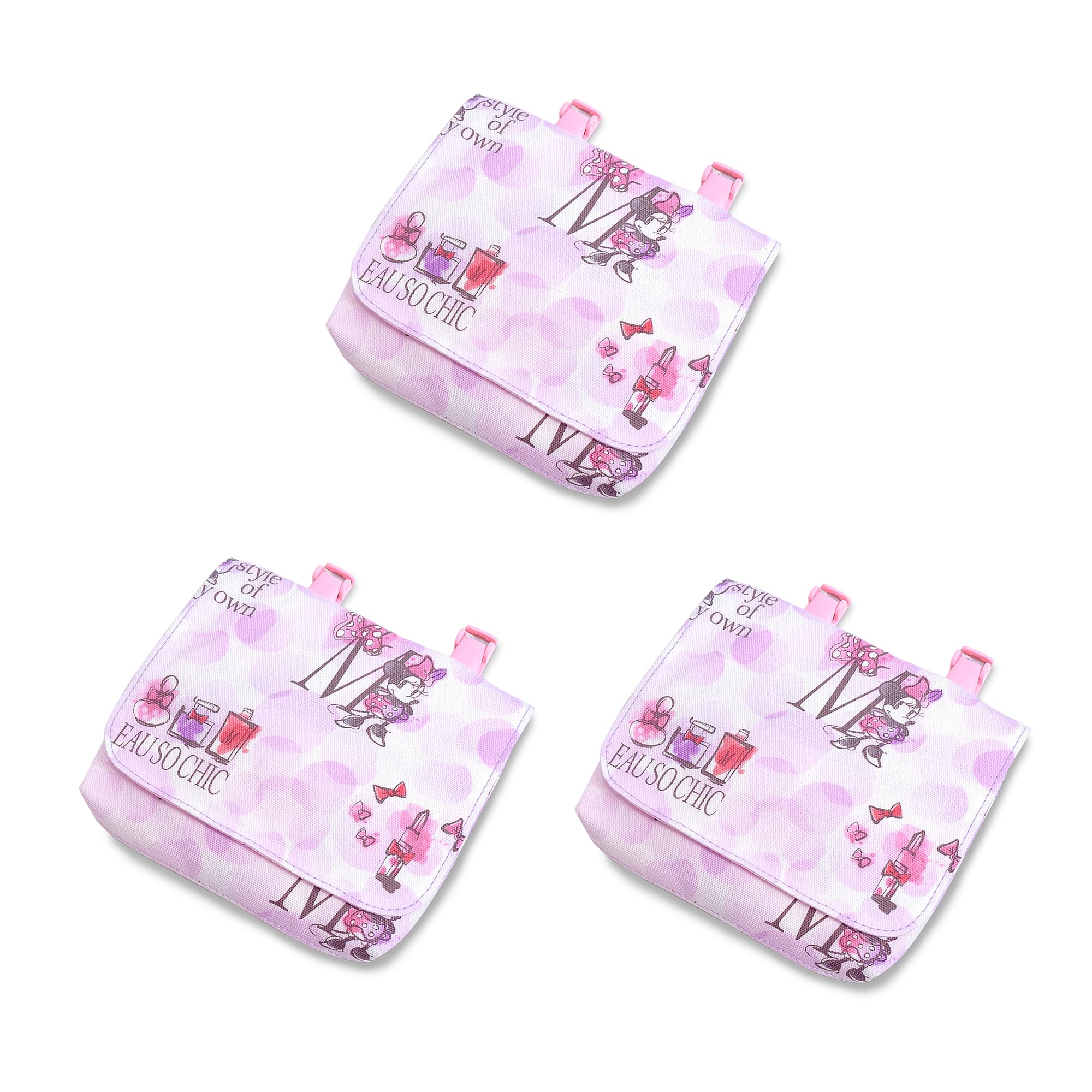 

COLORFUL CANDY STYLE Disney Minnie Mouse EAU SO CHIC Set of Stylish Attached Pocket Pouches for and Waist Pouches [Large] Travel/Attached Pockets, 3,