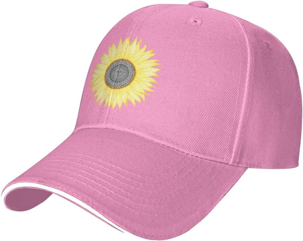 Sunflower Print Polyester Baseball Cap Casual Sun Protection Unisex Adult Trucker Hat