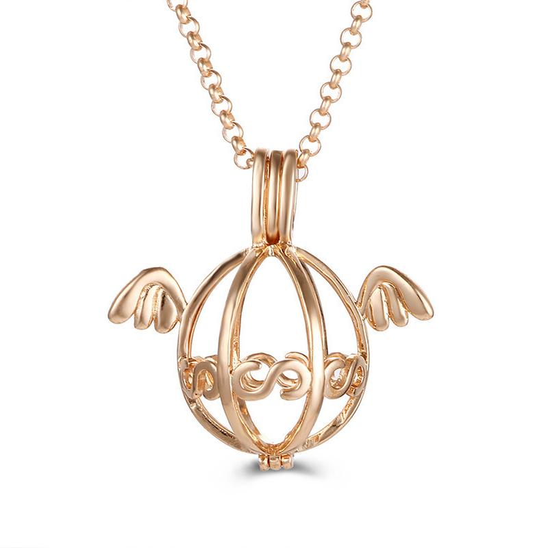 Mexico Chime Two-Color Feather Caller Locket Piano Ball Necklace Essential Oil Diffuser Perfume Musical Pendant New Jewelry