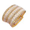 Pearl Multilayer Open Cuff Bracelet With Rhinestone Embellishments For Elegant Women