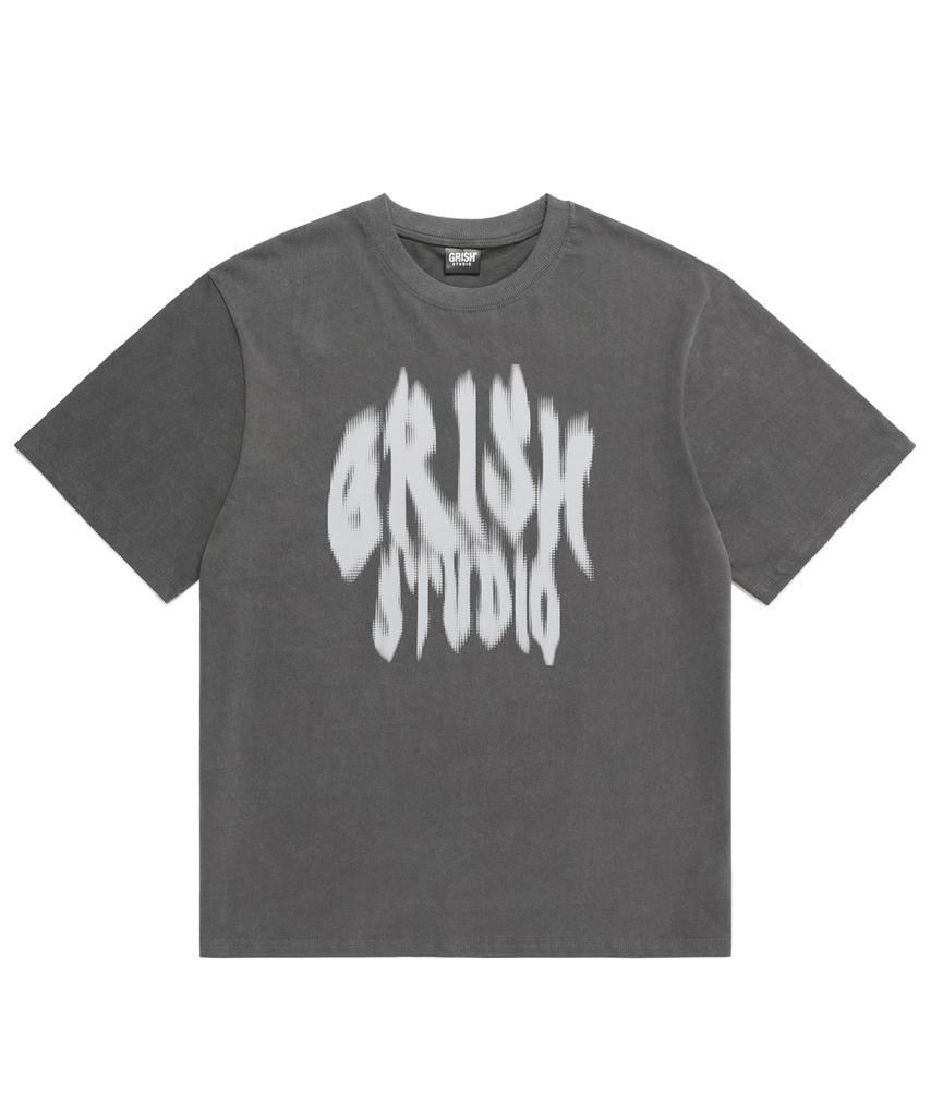 Geuliswi Rough Blur Pigment T-Shirt Black Charcoal