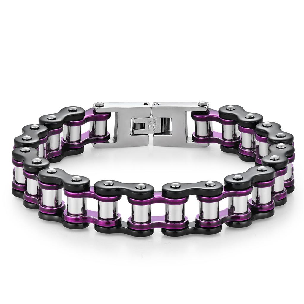 Stainless Steel Waterproof Anti Non Tarnish Personalized Hip Hop Fine Fashion Jewelry Punk Men's Biker Chain Bracelet