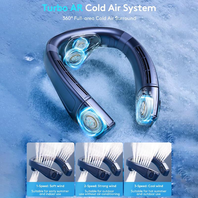 Portable Neck Air Conditioner, Upward and Downward Back Airflow Wearable Fan, Large Cooling Plate, 6000mAh Battery, Lightweight