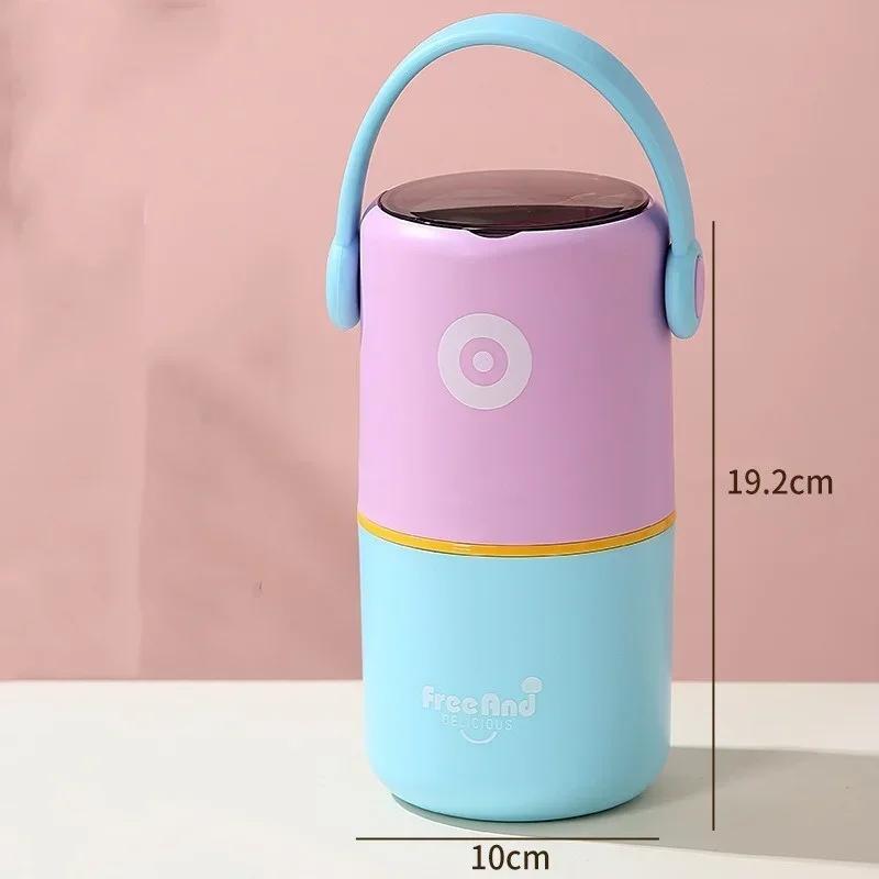 Portable Double-layer Lunch Box for Kids 304 Stainless Steel Insulated Bento Box with Handle Office Worker Food Containers