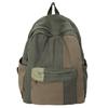 Japanischer Retro Mori Canvas Rucksack Schultasche für Damen Damen Ins Kontrastfarbe Anhänger Nische Freizeit Studentenrucksack