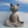 Yoga Cat Figurine Creative Cute Laughing Cat Statue Whimsical Yoga Cat Resin Cat Decor Funny Stretching Kitty Statue Design Cat
