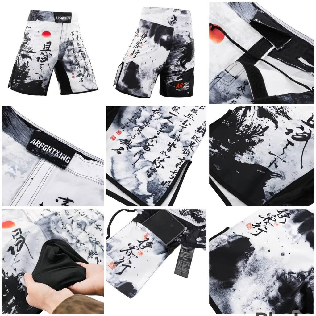 MMA UFC Shorts Pants Muay Thai Martial Arts Kickboxing Boxing Fight Unisex Men Women Kid Quick Dry Print Elastic Polyester Training