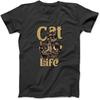 Cat Life - Funny Cat Gangster Design T-Shirt NGO Womens Mens Tank Top Sweatshirt Hoodie Longsleeve Black