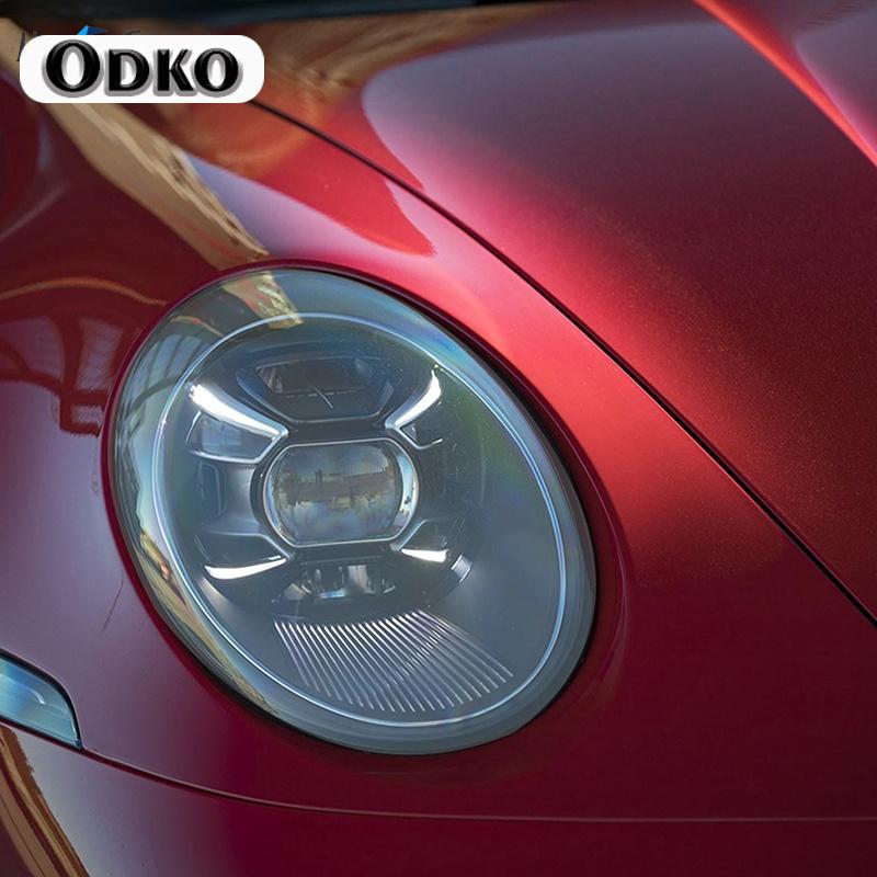 2 Pcs Car Headlight Protective Film Smoked Black Tint Wrap Vinyl Transparent TPU Sticker For Porsche 911 992