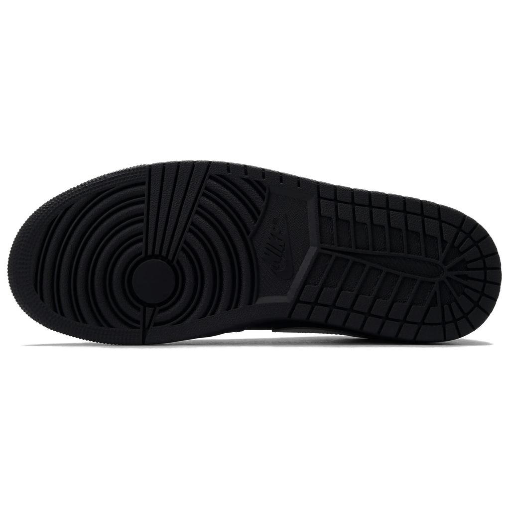 Jordan Air Jordan 1 Cow Leather Abrasion Resistant Breathable Low Top Vintage Basketball Shoes Men's Black Silver 553558-093(Team1423-)