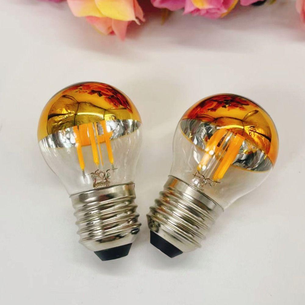 Stabla Hot silver light E27 ncandescent mirror reflection LED filament bulb semi-plated bulb A60