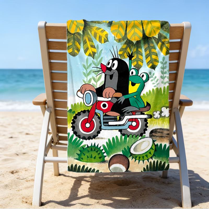 Proof Beach Towel with a The Little Mole1 Pattern - Soft,absorbent,quick-drying,machine Washable - Perfect for Swimming,camping,bathing