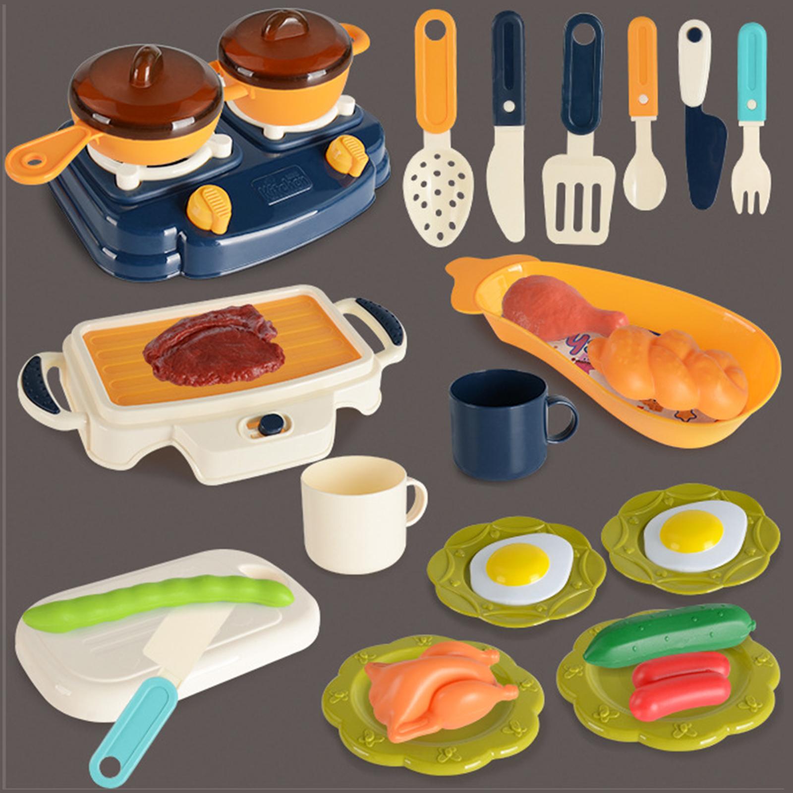 

Preschool Pretend Play Little Chef Cutting Food Cooking Deluxe Simulation Play Kitchen for for Kids Toddler Educational Toy