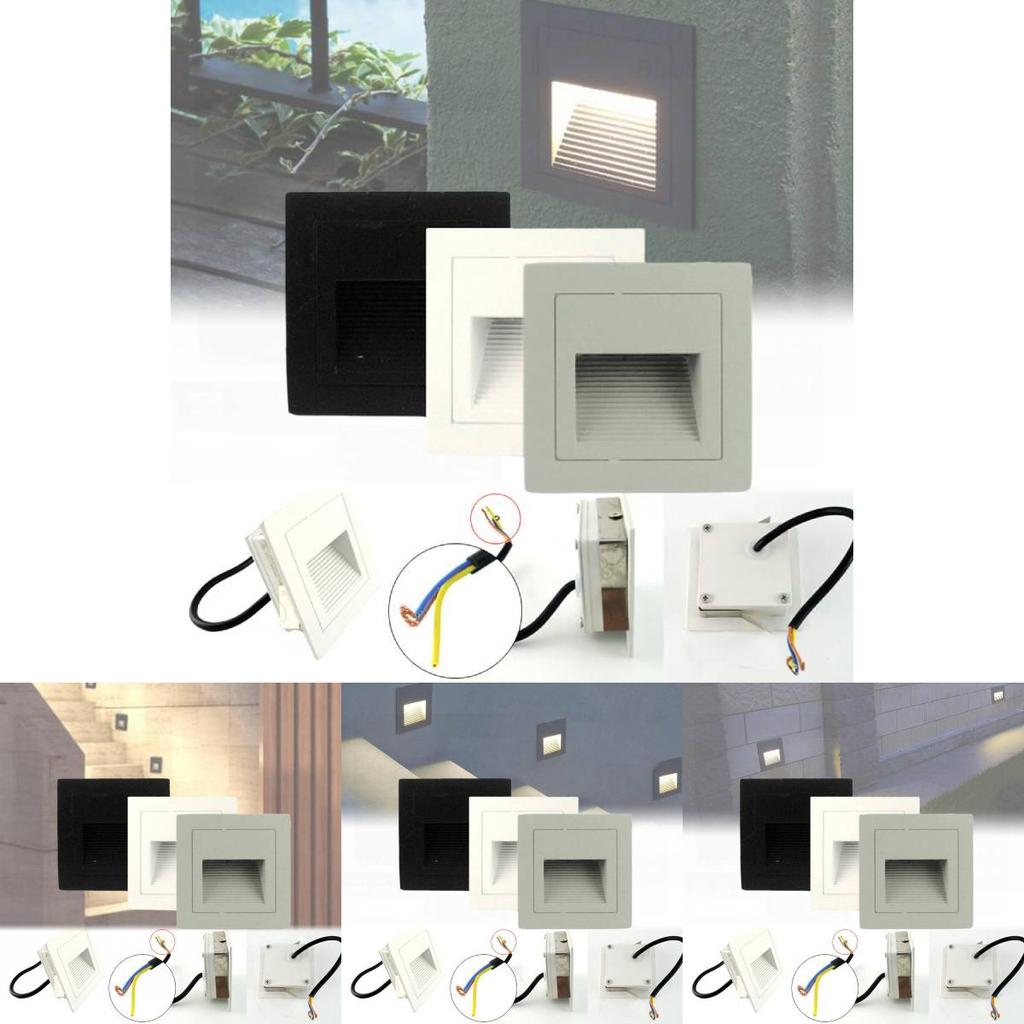 Waterproof Led Step Light Ip55 Black Aluminum 3w For Outdoor Balcony And Garden