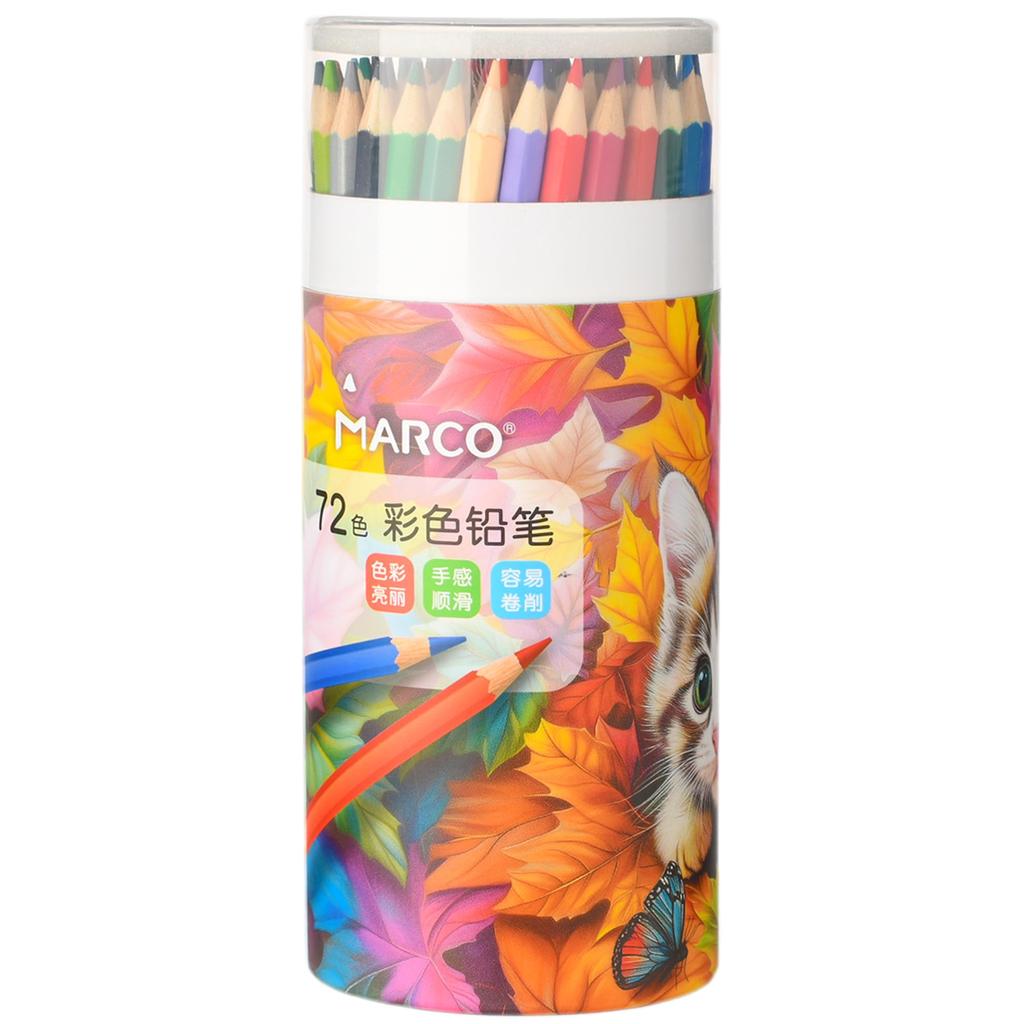 Marco Colored 72 Perfect for Coloring Vibrant Smooth to the Coloring Pencil Set with Hexagonal Wooden A Portable Art Set for and Beginners Paper