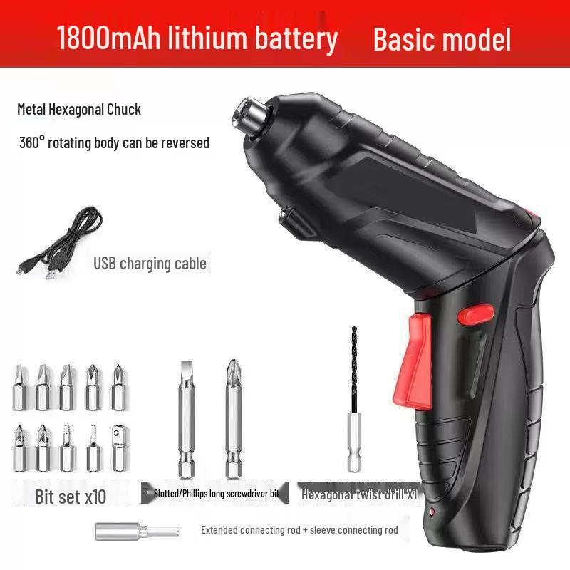 Rechargeable Handheld Electric Screwdriver and Drill Set with Screw Bits