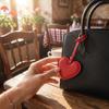 Heart Shaped Pu Love Keychain Hanger Bag Decoration Pu Leather Heart Pendant  Luggage Accessories