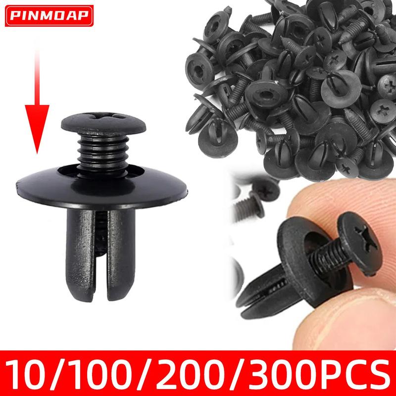 10-1000PCS 8mm Plastic Rivets Fasteners Screw Car Fender Bumper Screws Clips Rivets Door Trim Panel Retainer Fasteners Clips