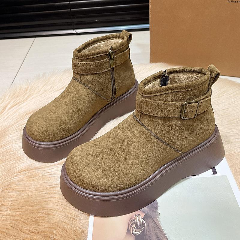 Damen weiche elastische Winter warme kalte gefütterte Schneestiefel dicker Boden rutschfest verschleißfest Outdoor Freizeit Sport Martin Baumwollstiefel