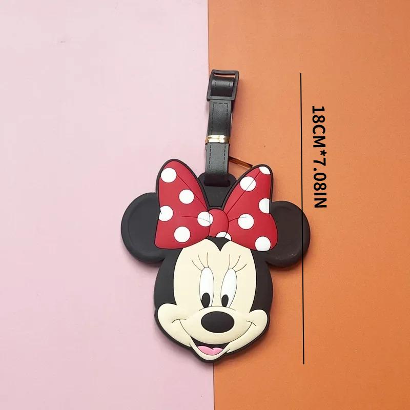 Kawaii Disney Minnie Mickey Mouse Luggage Label Cartoon Luggage Tag Suitcase ID Address Holder Baggage Boarding Portable