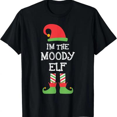 I'm The Moody Elf Christmas Matching Family Pajamas Xmas T-Shirt