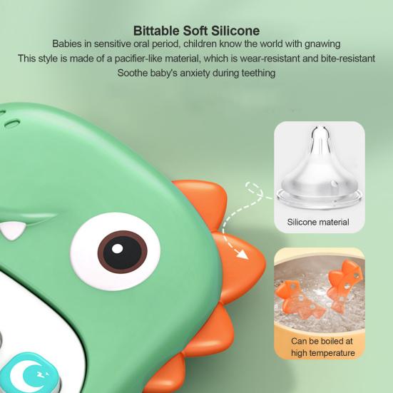 Music Phone Toy Bite-resistant Simulated Thickened Bilingual Volume Adjustment Number Enlightenment ABS Cute Dinosaur Education Phone Birthday Gift