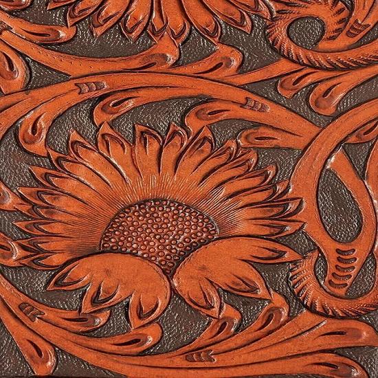 Genuine Western Trail Hand Tooling & Carving Horse Leather Saddle Bag.