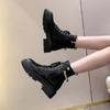 Fashion 2024 High Quality Shoes Female Side Zipper Women's Boots Fashion Cross Lacing Modern Boots Women New Round Toe Mid-Calf Boots