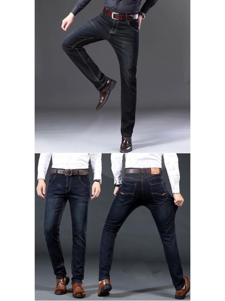 Men's High-Waist Wear-Resistant Straight Leg Casual Jeans