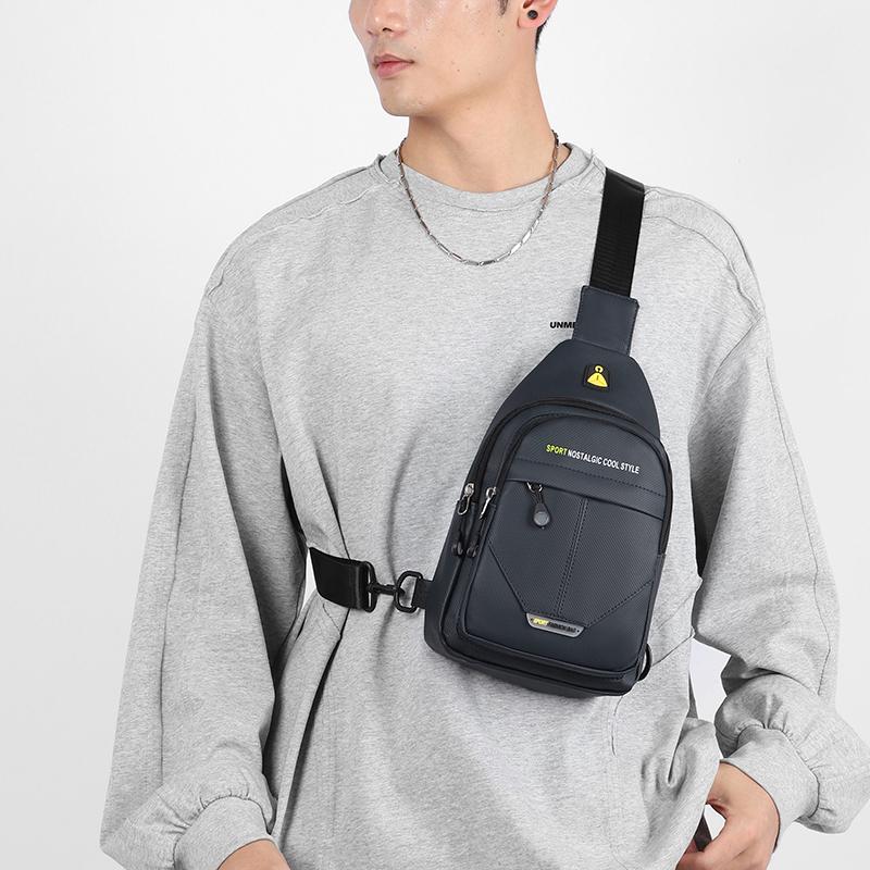 Men's Chest Bag Large Capacity Commuter Shoulder Bag Water-repellent Business Travel Crossbody Bag